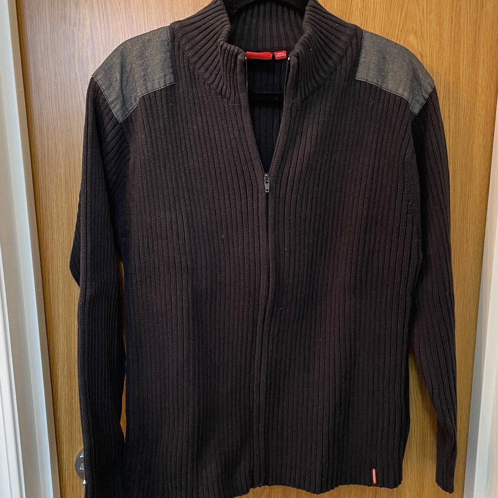 Report Men's Full Zip Mock Turtleneck Sweater L